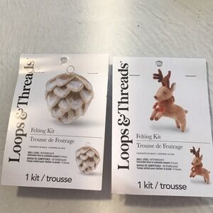 2 Felting Kit - Cream and Brown